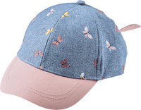 Basecap mit Schmetterlings-Muster, blau + rosa, Gr. 50/51, 1 St