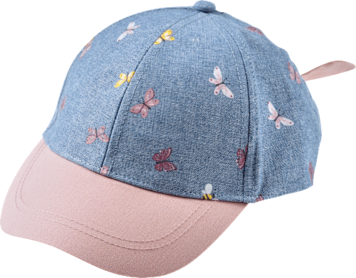 Basecap mit Schmetterlings-Muster, blau + rosa, Gr. 50/51, 1 St
