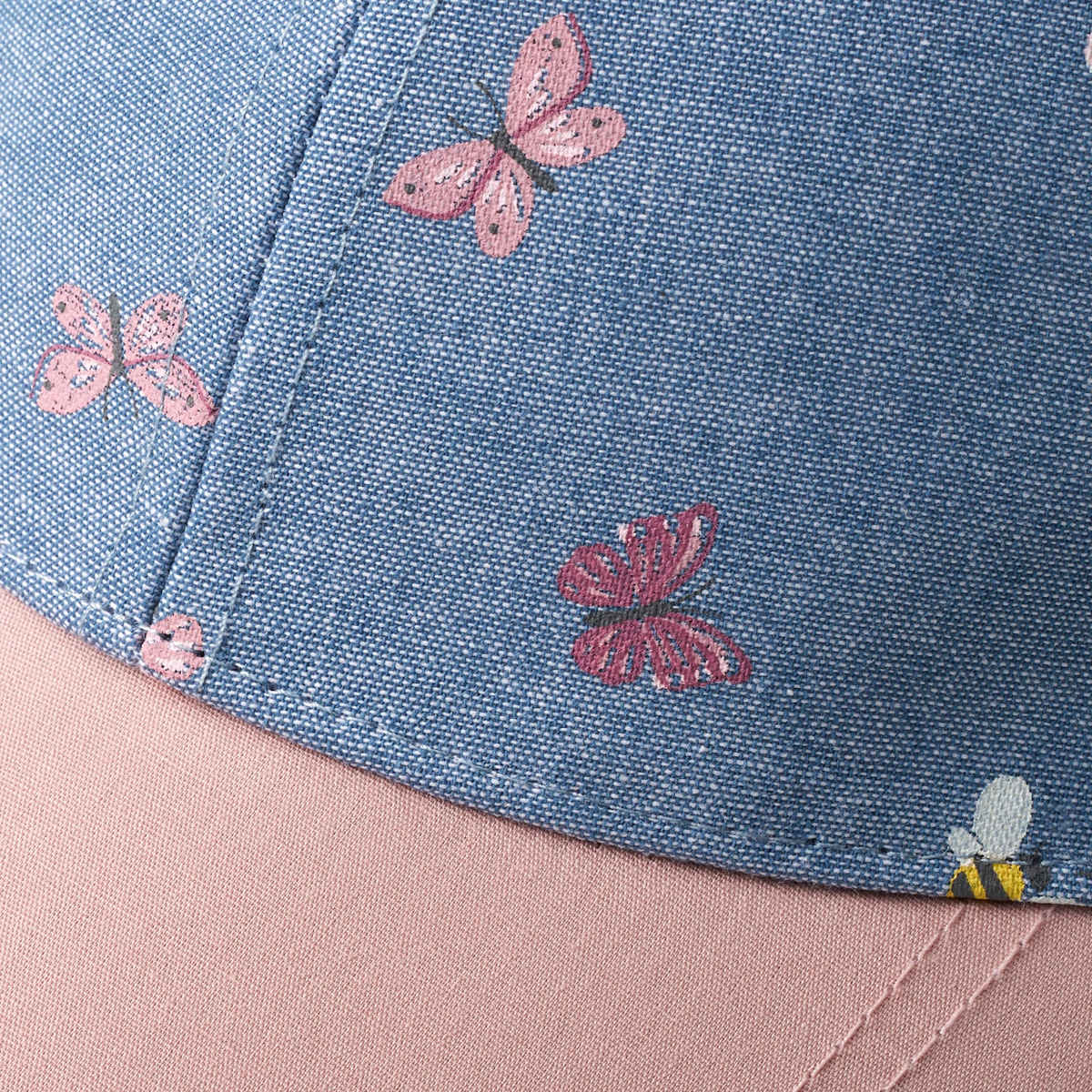 ALANA Basecap mit Schmetterlings-Muster, blau + rosa, Gr. 54/55, 1 St