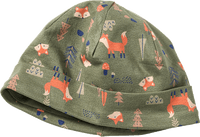 Beanie mit Fuchs-Muster, grün, Gr. 48/49, 1 St