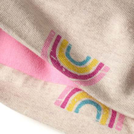 Beanie mit Regenbogen-Muster, beige, Gr. 52/53, 1 St
