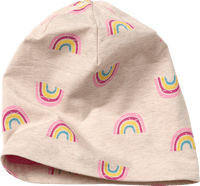 Beanie mit Regenbogen-Muster, beige, Gr. 52/53, 1 St
