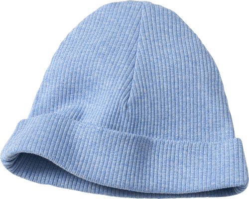 Beanie mit Ripp-Struktur, blau, Gr. 46/47, 1 St