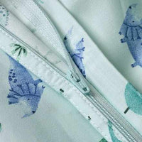 Beddengoed met dinosaurussenpatroon, lichtblauw, 135 x 200 + 80 x 80 cm, 1 stuk