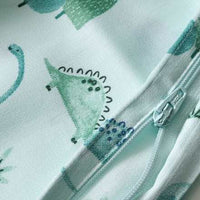 Beddengoed met dinosaurussenpatroon, lichtblauw, 135 x 200 + 80 x 80 cm, 1 stuk