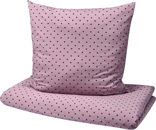 Bettwäsche mit Herz-Muster, rosa, 140 x 200 + 80 x 80, 1 St