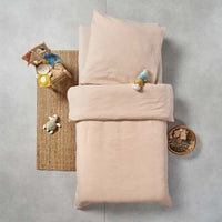Mousseline beddengoedset, beige, 135 x 200 + 80 x 80 cm, 1 stuk