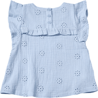 Bluse aus Musselin mit Blumen-Stickerei, blau, Gr. 116, 1 St