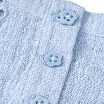 Bluse aus Musselin mit Blumen-Stickerei, blau, Gr. 122, 1 St