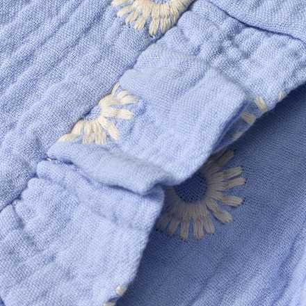 Bluse aus Musselin & mit Blumen-Stickerei, lila, Gr. 104, 1 St