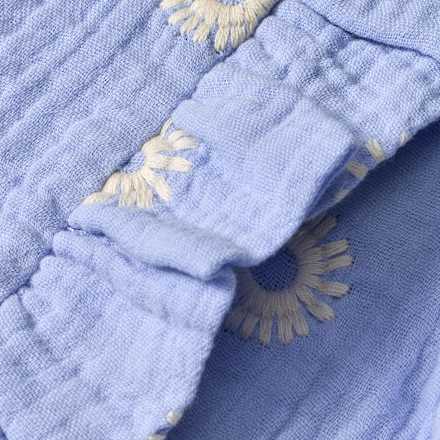 Bluse aus Musselin & mit Blumen-Stickerei, lila, Gr. 128, 1 St