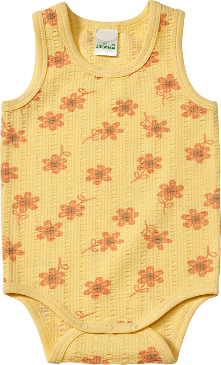 ALANA Body Ärmellos mit Blumen-Muster, gelb, Gr. 98/104, 1 St
