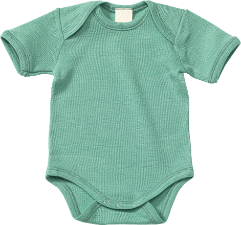 Body Kurzarm aus Bio-Wolle und Seide, grün, Gr. 50/56, 1 St ALANA