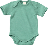 Body Kurzarm aus Bio-Wolle und Seide, grün, Gr. 50/56, 1 St ALANA