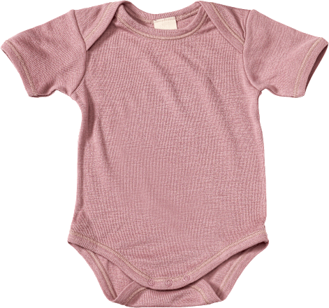Body Kurzarm aus Bio-Wolle und Seide, rosa, Gr. 86/92, 1 St