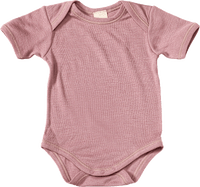 Body Kurzarm aus Bio-Wolle und Seide, rosa, Gr. 86/92, 1 St