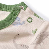 Body Kurzarm mit Dinosaurier-Muster, beige, Gr. 74/80, 1 St ALANA