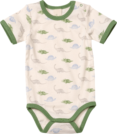 Body Kurzarm mit Dinosaurier-Muster, beige, Gr. 74/80, 1 St ALANA