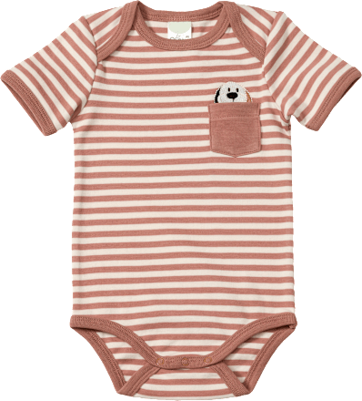 Body Kurzarm mit Hund-Applikation, braun, Gr. 86/92, 1 St
