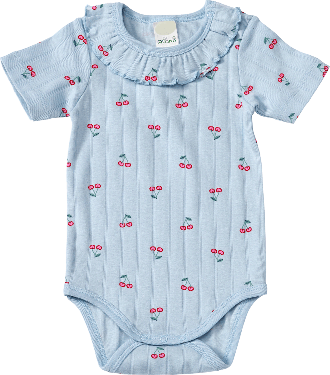 ALANA Body Kurzarm mit Kirschen-Muster, blau, Gr. 86/92, 1 St