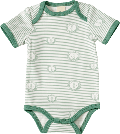 Body Kurzarm mit Löwen-Muster, grün, Gr. 74/80, 1 St ALANA