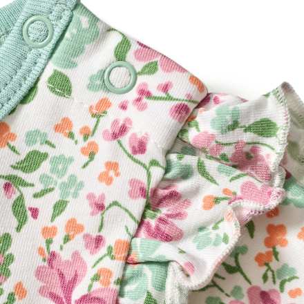 Body Kurzarm Pro Climate mit Blumen-Muster, grün & rosa, Gr. 98/104, 1 St ALANA