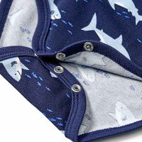 Body Kurzarm Pro Climate mit Haifisch-Muster, blau, Gr. 86/92, 1 St