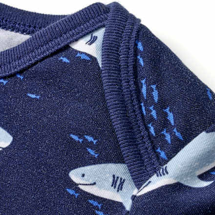 Body Kurzarm Pro Climate mit Haifisch-Muster, blau, Gr. 86/92, 1 St