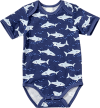 Body Kurzarm Pro Climate mit Haifisch-Muster, blau, Gr. 86/92, 1 St