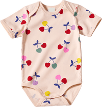 ALANA Body Kurzarm Pro Climate mit Kirsch-Muster, beige, Gr. 74/80, 1 St