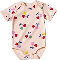 Body Kurzarm Pro Climate mit Kirsch-Muster, beige, Gr. 86/92, 1 St