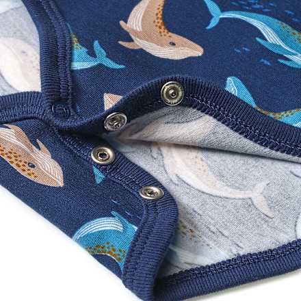 Body Kurzarm Pro Climate mit Wal-Muster, blau, Gr. 86/92, 1 St ALANA