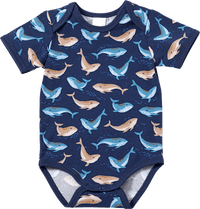 Body Kurzarm Pro Climate mit Wal-Muster, blau, Gr. 86/92, 1 St ALANA