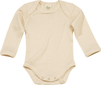 Body Langarm aus Bio-Wolle und Seide, natur, Gr. 62/68, 1 St