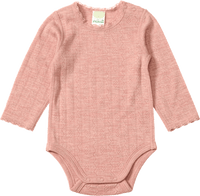 Body Langarm aus Wolle-Seide mit Ajour-Struktur, rosa, Gr. 86/92, 1 St