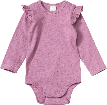 Body Langarm mit Ajour-Struktur Herz, lila, Gr. 98/104, 1 St ALANA