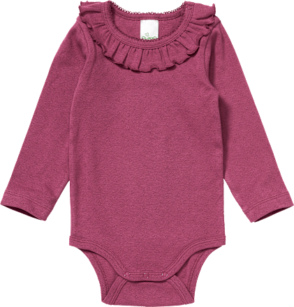 Body met lange mouwen en opengewerkte textuur, paars, maat 86/92, 1 stuk