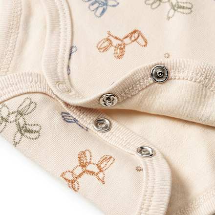 Body Langarm mit Ballontier-Muster, beige, Gr. 86/92, 1 St