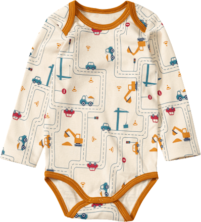 Body Langarm mit Baustellen-Muster, beige, Gr. 74/80, 1 St ALANA