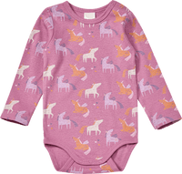 Body Langarm mit Einhorn-Muster, rosa, Gr. 98/104, 1 St