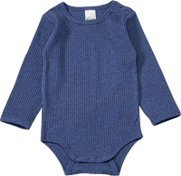 Body Langarm mit Ripp-Struktur, blau, Gr. 74/80, 1 St