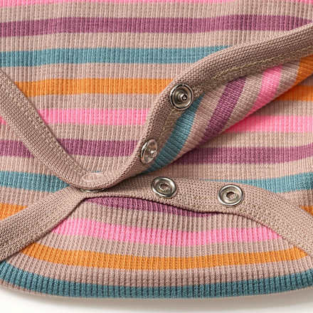 Body Langarm mit Ripp-Struktur, bunt gestreift, Gr. 86/92, 1 St