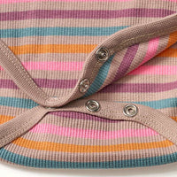 Body Langarm mit Ripp-Struktur, bunt gestreift, Gr. 86/92, 1 St