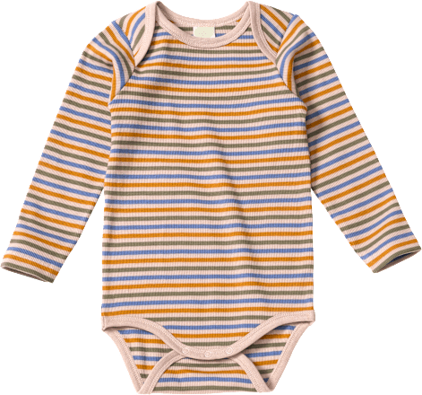 Body Langarm mit Ripp-Struktur, bunt, Gr. 98/104, 1 St