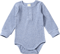 Body Langarm mit Waffel-Struktur, blau, Gr. 86/92, 1 St
