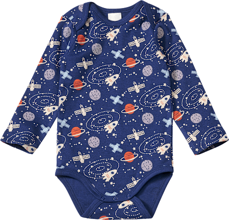 Body Langarm mit Weltraum-Muster, blau, Gr. 98/104, 1 St ALANA