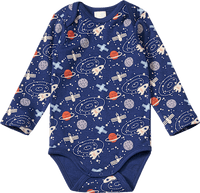 Body Langarm mit Weltraum-Muster, blau, Gr. 98/104, 1 St ALANA
