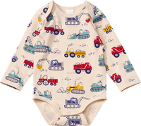 Body Langarm Pro Climate mit Baustellenfahrzeug-Muster, beige, Gr. 74/80, 1 St