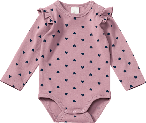 Body Langarm Pro Climate mit Herz-Muster, lila, Gr. 74/80, 1 St