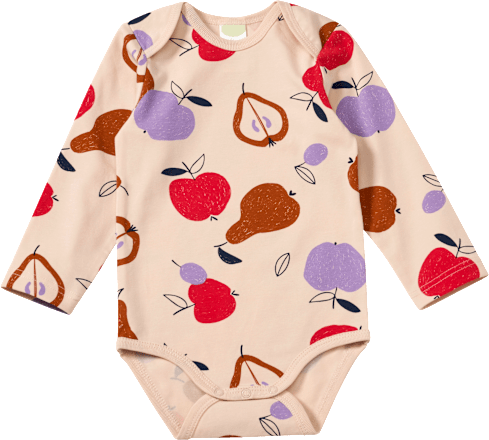 Body Langarm Pro Climate mit Obst-Muster, beige, Gr. 86/92, 1 St